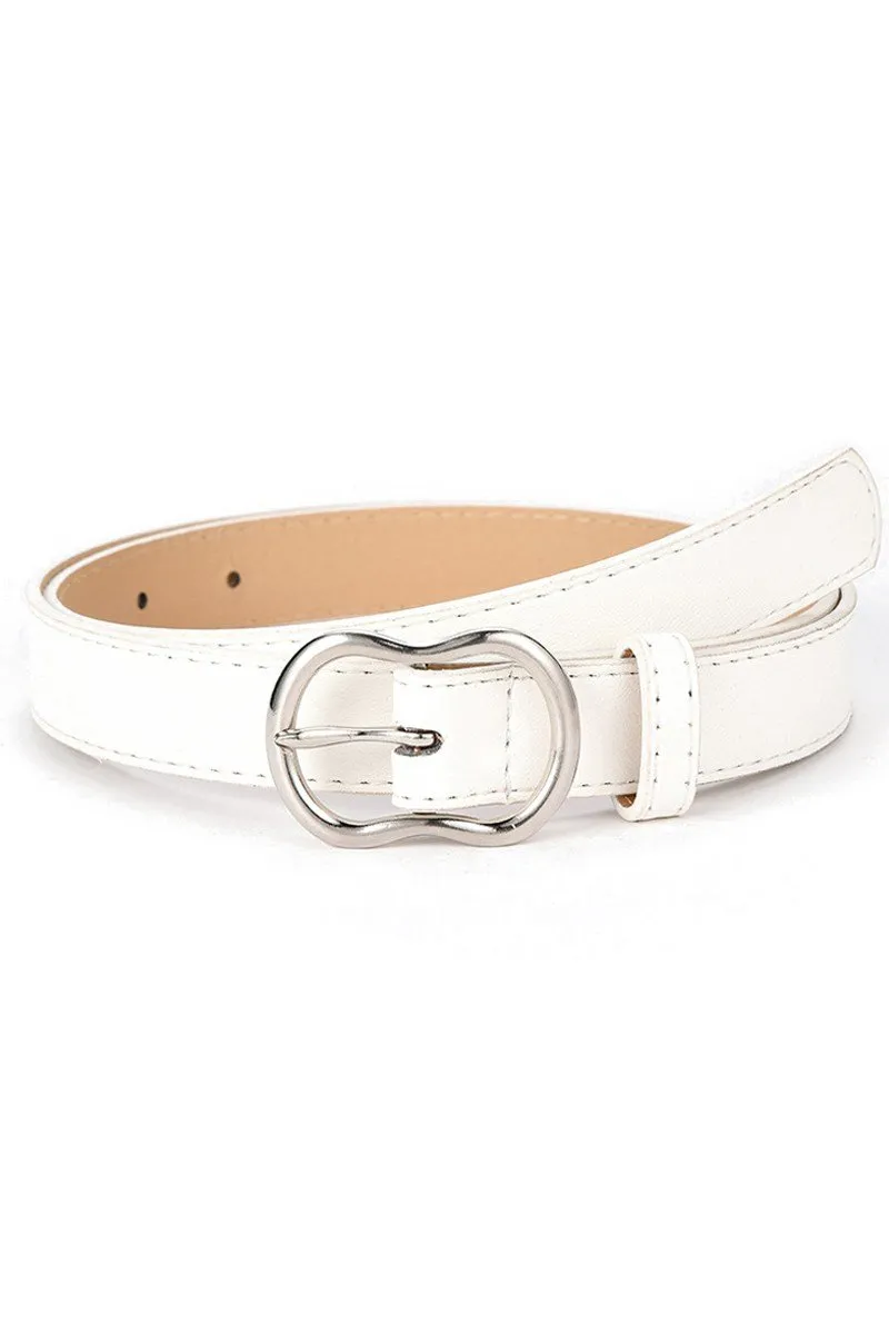 APPLE BUCKLE CASUAL SIMPLE LEATHER BELT FOR WOMEN