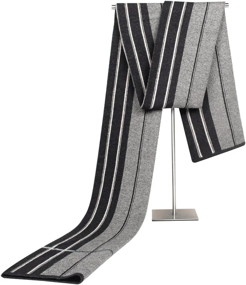Autumn and winter knitted blended men's scarves with striped imitation cashmere necklaces
