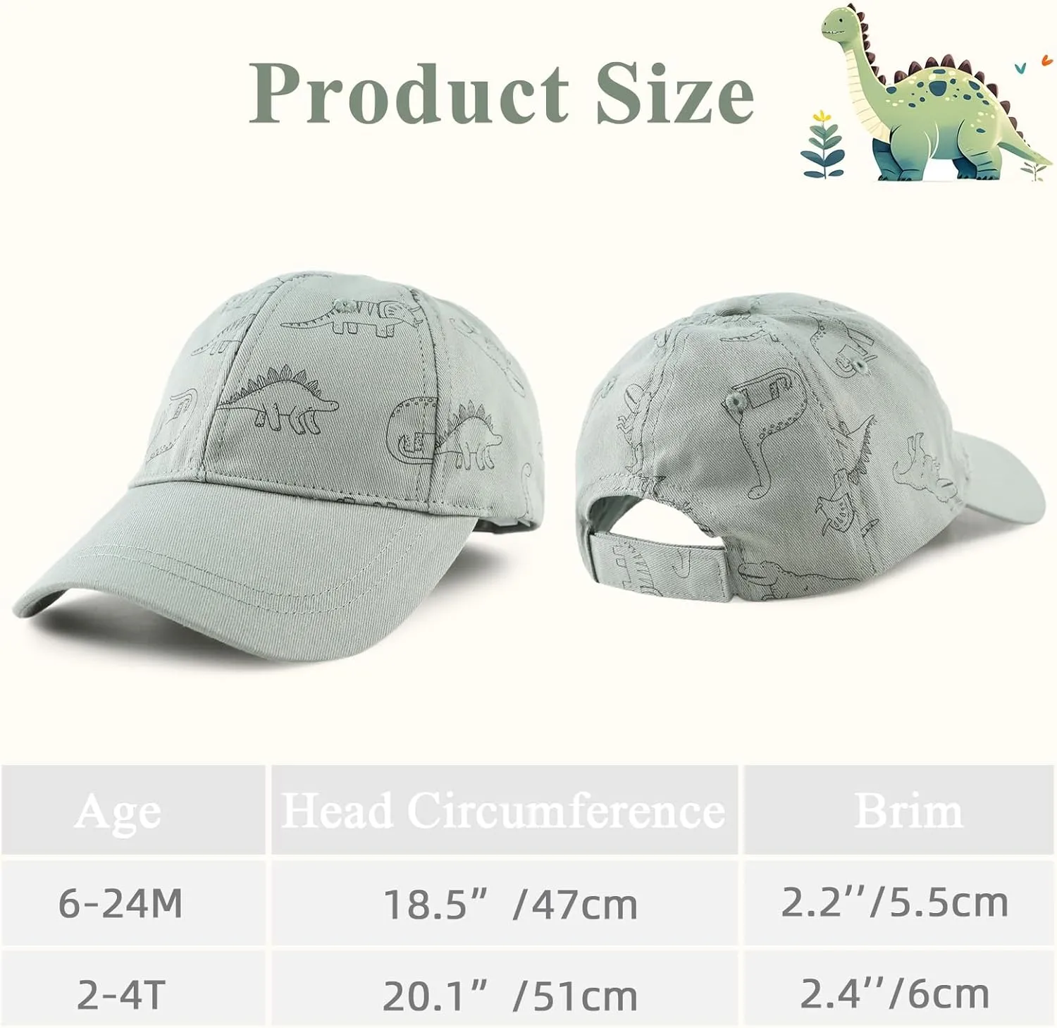 Baby Boy Baseball Cap Toddler Girl Trucker Hat Kids Dinosaur Hats Infant Ball Caps Spring Summer