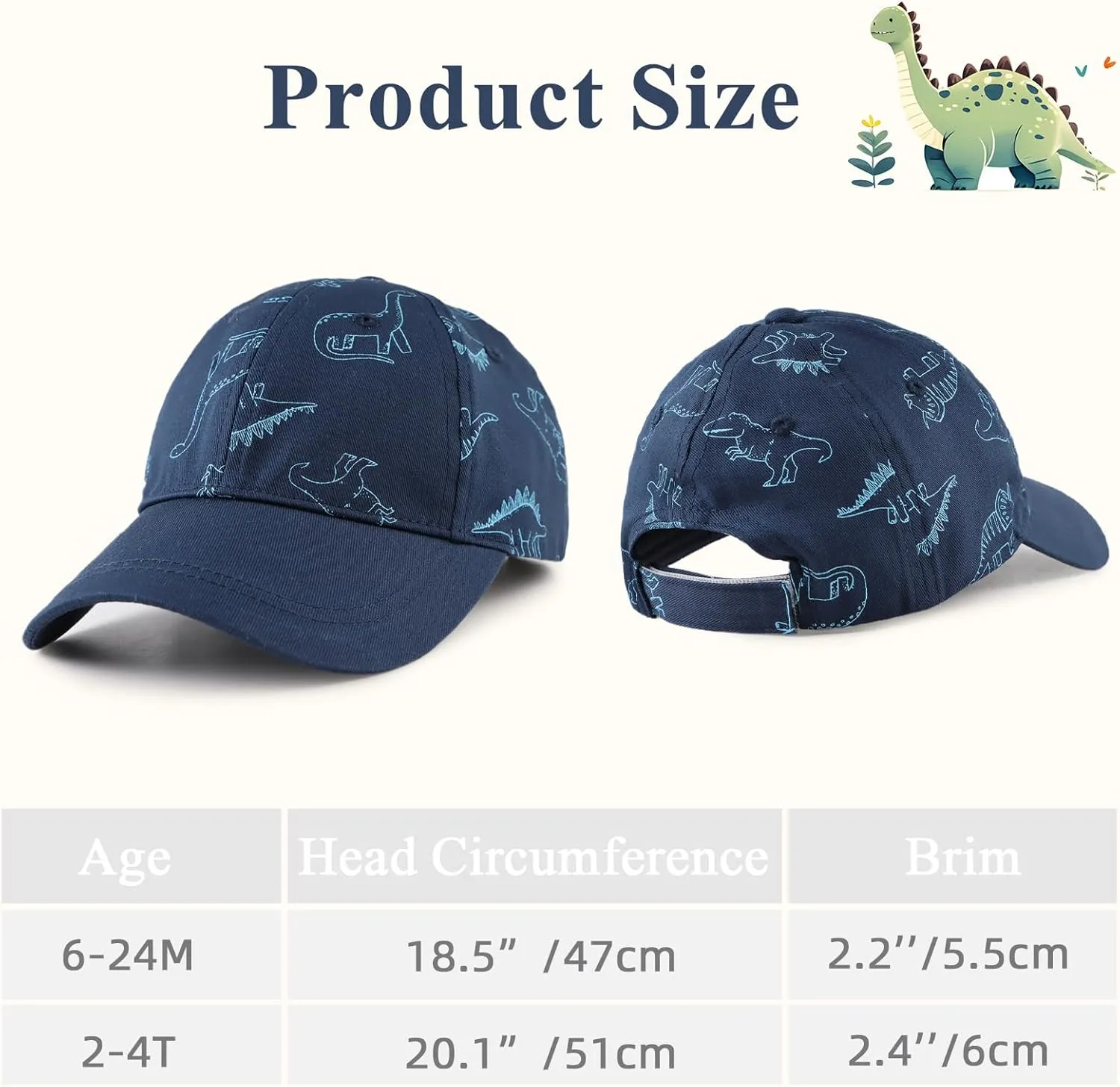 Baby Boy Baseball Cap Toddler Girl Trucker Hat Kids Dinosaur Hats Infant Ball Caps Spring Summer