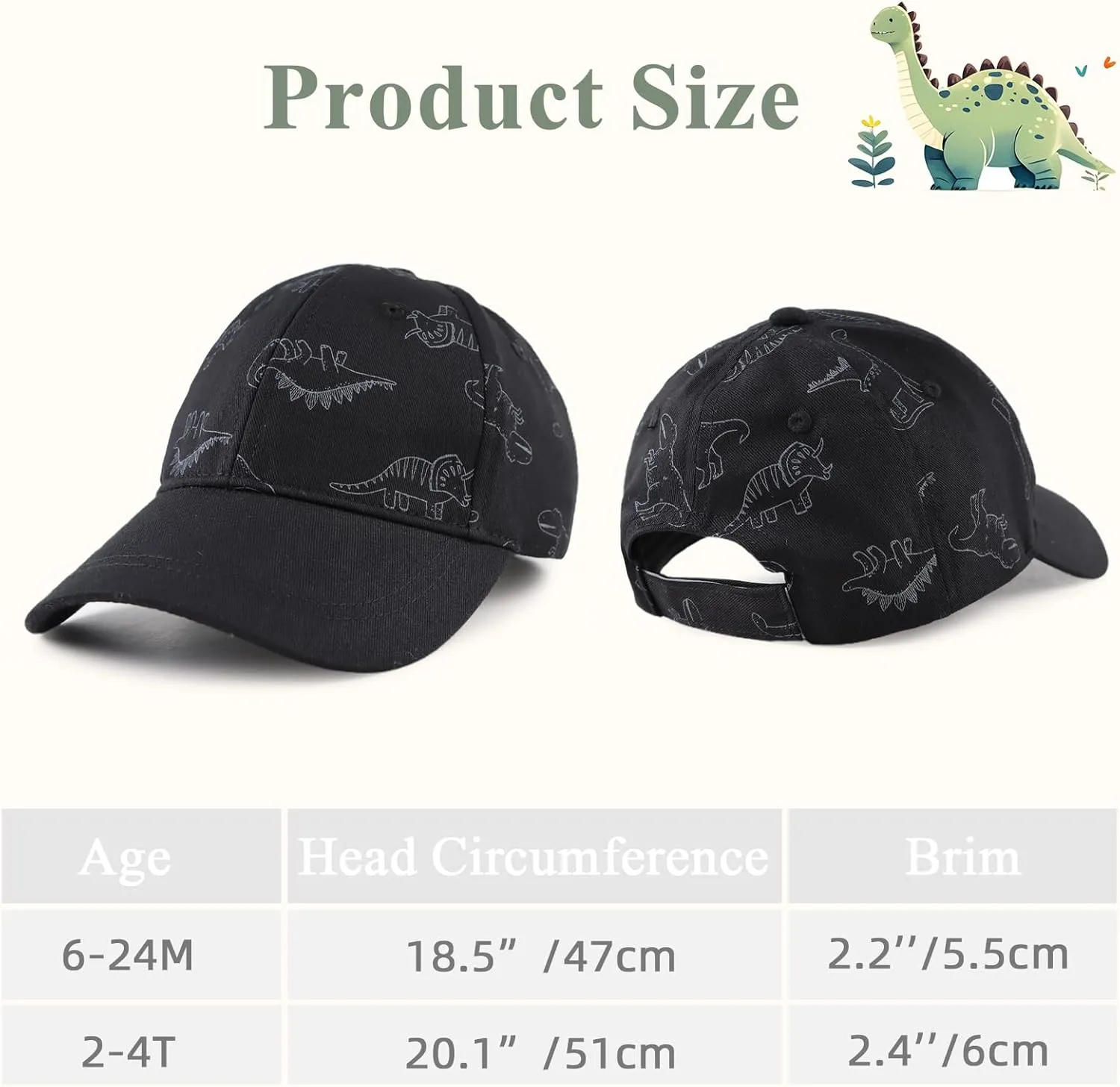 Baby Boy Baseball Cap Toddler Girl Trucker Hat Kids Dinosaur Hats Infant Ball Caps Spring Summer