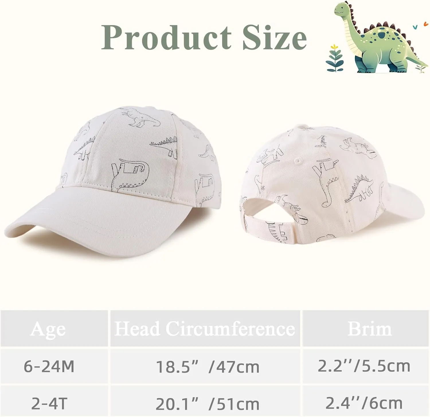 Baby Boy Baseball Cap Toddler Girl Trucker Hat Kids Dinosaur Hats Infant Ball Caps Spring Summer