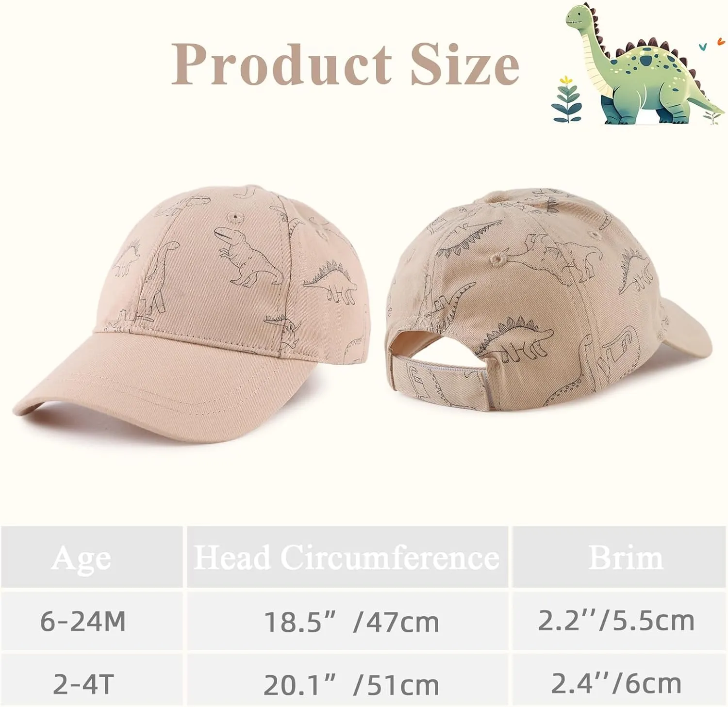 Baby Boy Baseball Cap Toddler Girl Trucker Hat Kids Dinosaur Hats Infant Ball Caps Spring Summer