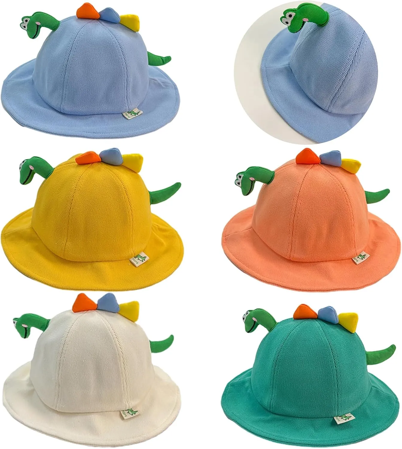 Baby Fisherman Hat Cartoon Dinosaur Brim Caps Spring Basin Hat Sun Protections Hat for Boy Girl Children 0-3 Year