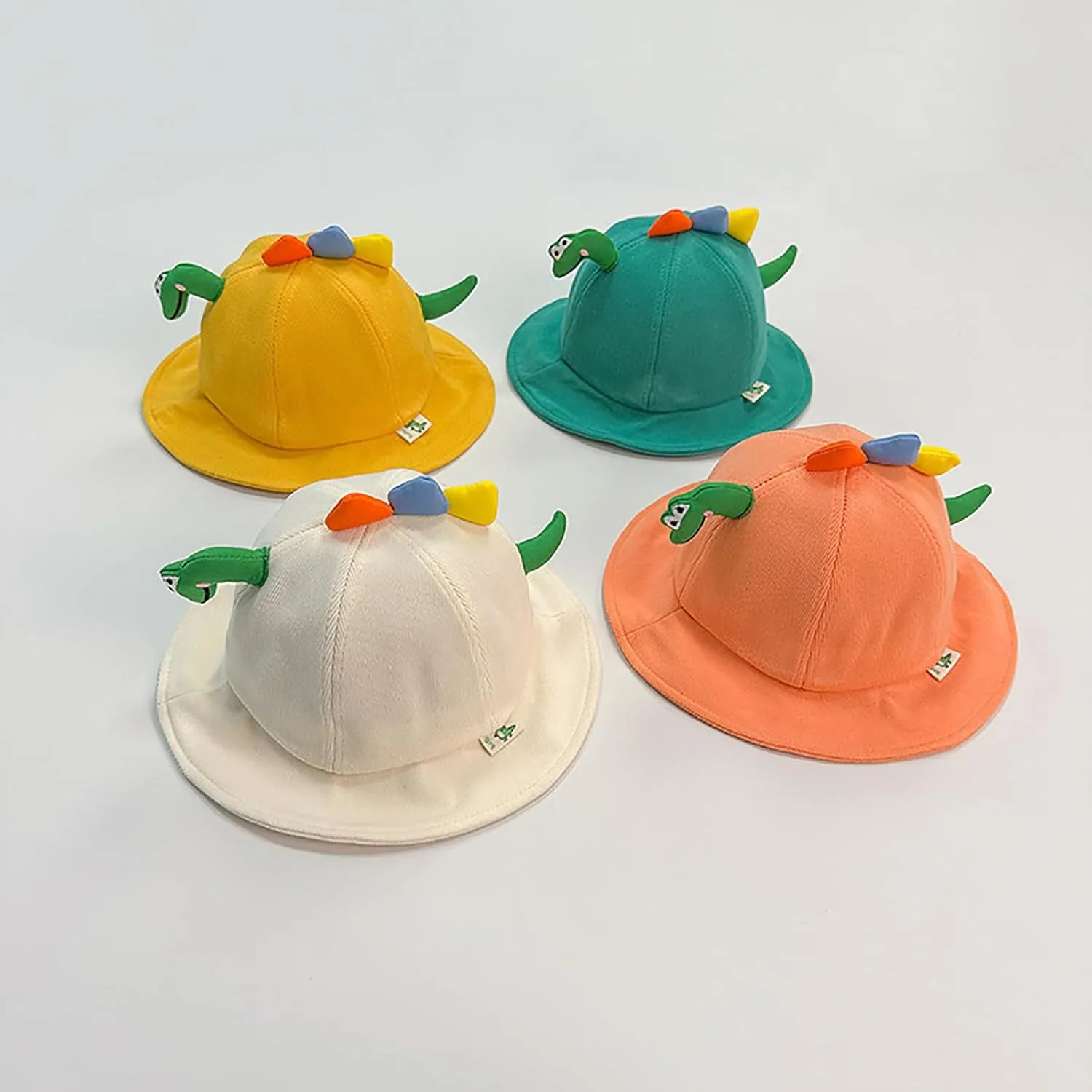Baby Fisherman Hat Cartoon Dinosaur Brim Caps Spring Basin Hat Sun Protections Hat for Boy Girl Children 0-3 Year