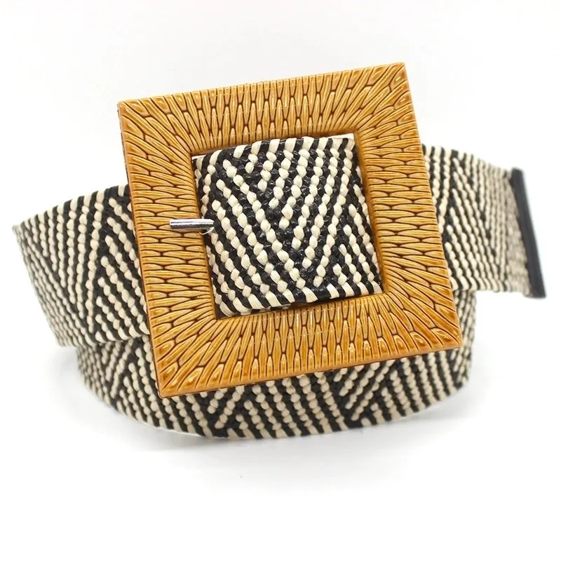 Basic Simple Style Square Straw Women's Woven Belts