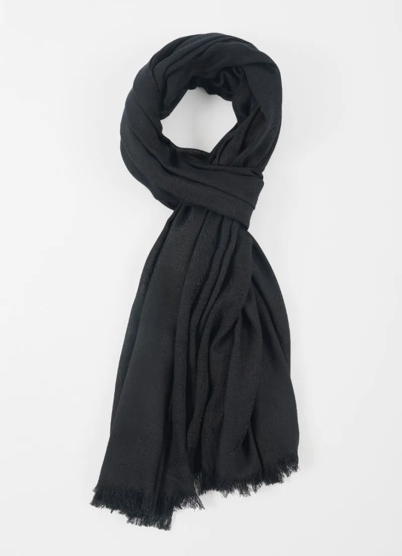 Black Cotton Poly Soft scarf