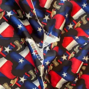 Black Texas Star | Silk Print - SKU 7005C #U4
