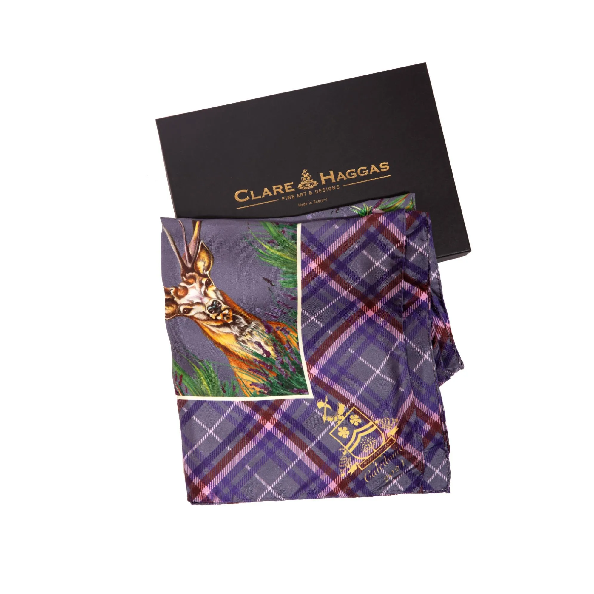 Caledonia Soft Amethyst Large Square Pure Silk Scarf