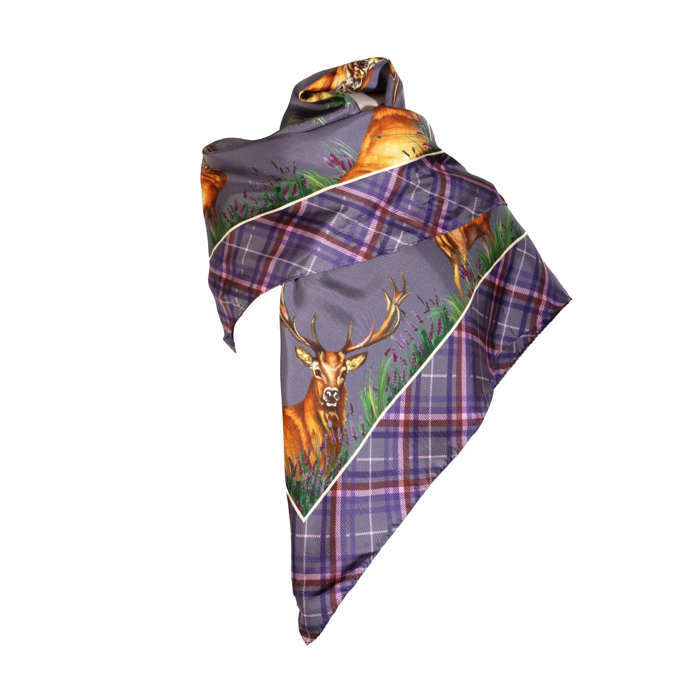 Caledonia Soft Amethyst Large Square Pure Silk Scarf