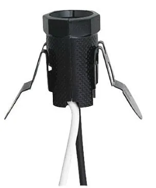 Candelabra Base Phenolic Socket with Spring Clips