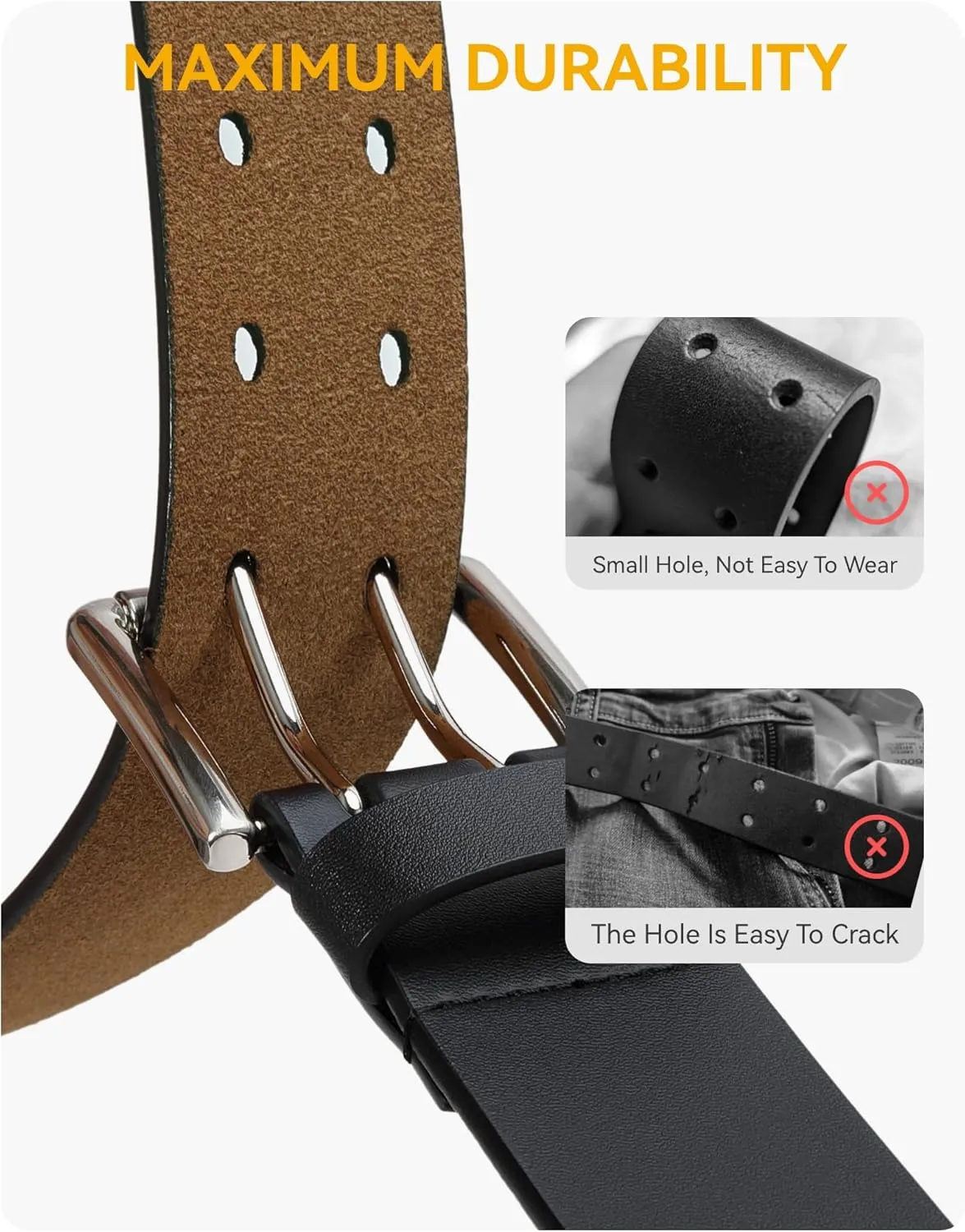 CHAOREN Full Grain Leather Belts for Men - Mens Belt for Jeans - Timeless Elegance for Casual Dress