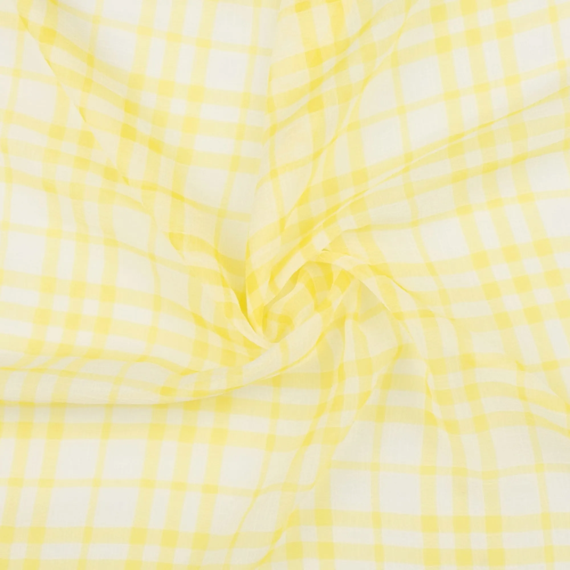 Crepe Chiffon - DAISY - Medium Plaid - Yellow