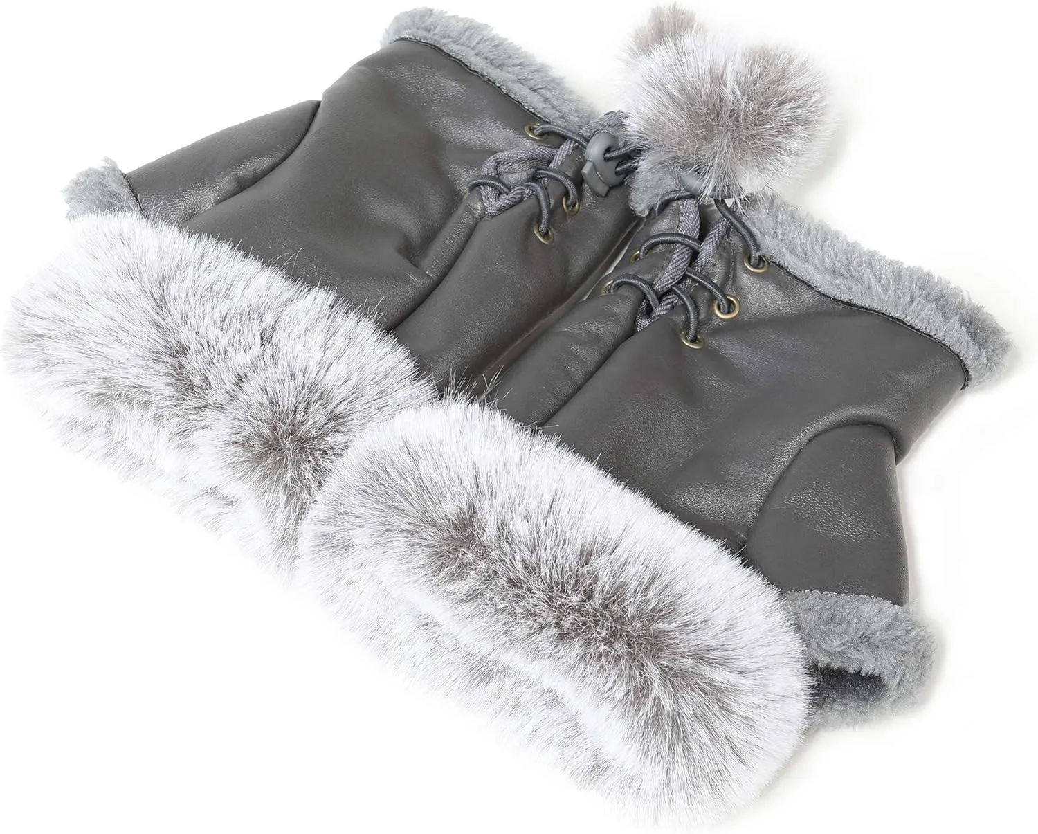 Cute Winter Gloves - Fuzzy Furry Faux Fur Lined, Warm Hands Warmer for Women