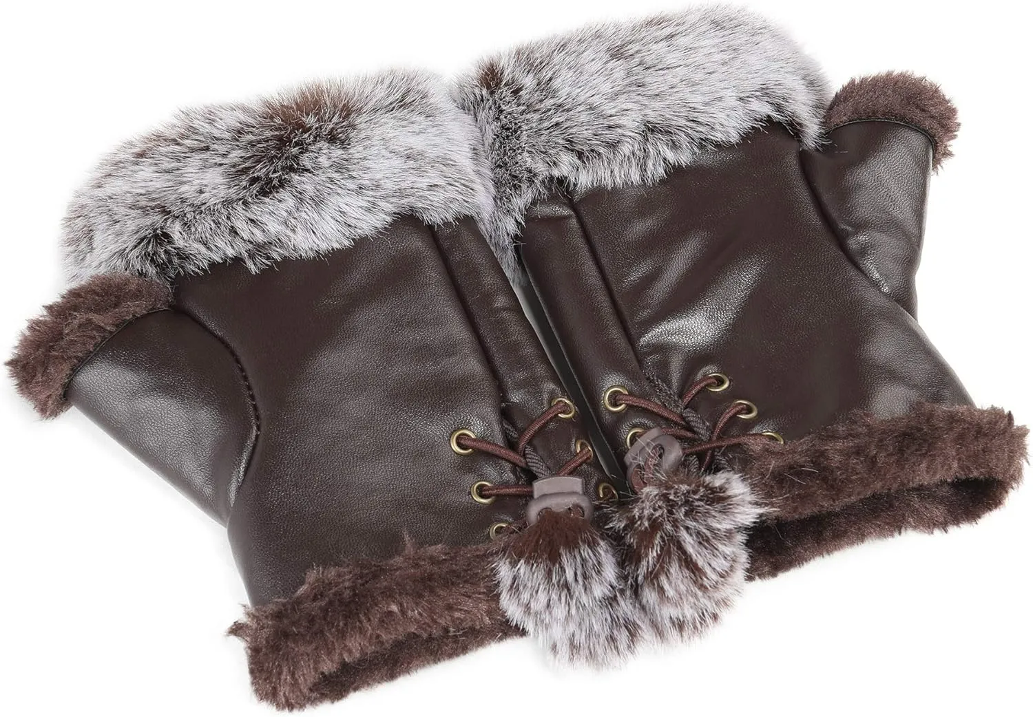 Cute Winter Gloves - Fuzzy Furry Faux Fur Lined, Warm Hands Warmer for Women