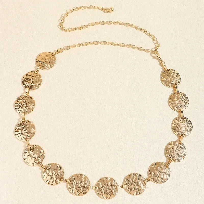 Elegant Simple Style Round Alloy Women's Chain Belts