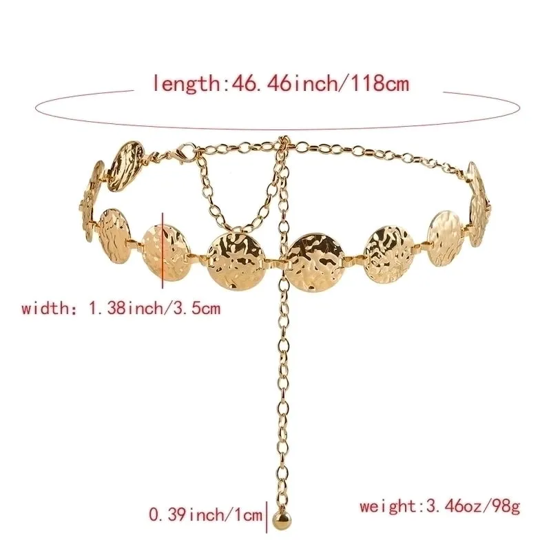 Elegant Simple Style Round Alloy Women's Chain Belts