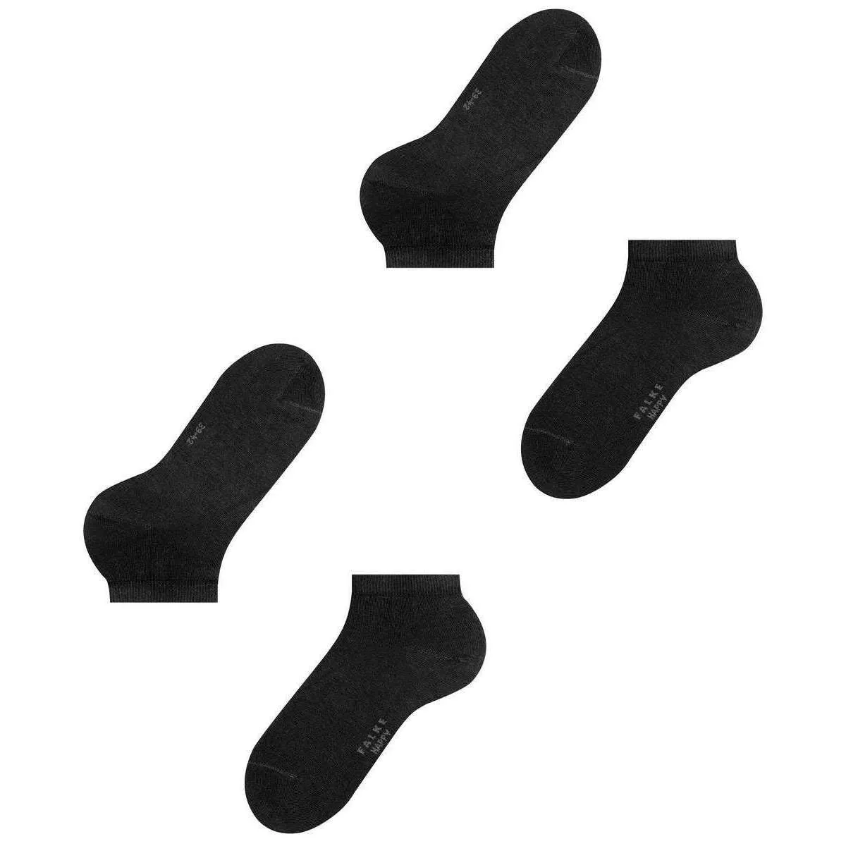 Falke Happy 2 Pack Sneaker Socks - Black