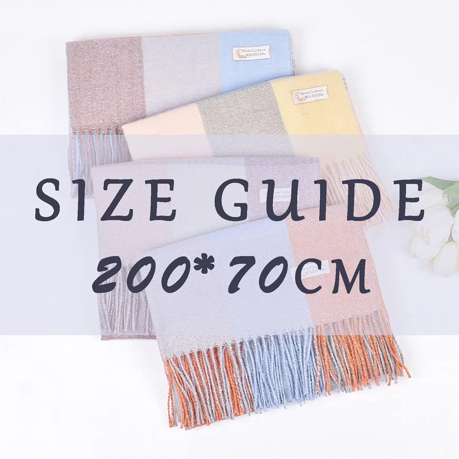 Fashion Scarves Scarf Women'S Autumn And Winter Solid Color Shawl Scarf Thickening Warm Fringe Soft Blanket Scarves