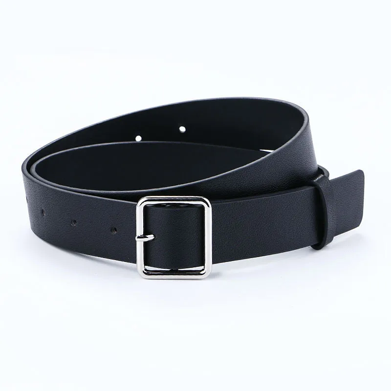 Fashion Simple Circle Pin Gold Buckles Wild  Belt  for women