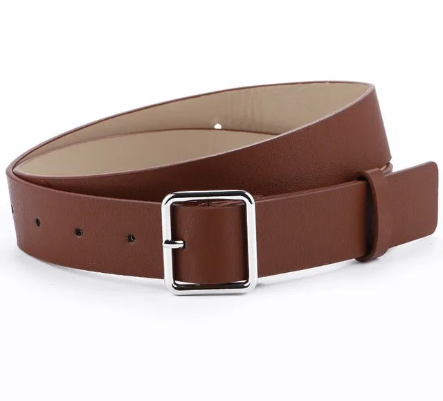 Fashion Simple Circle Pin Gold Buckles Wild  Belt  for women