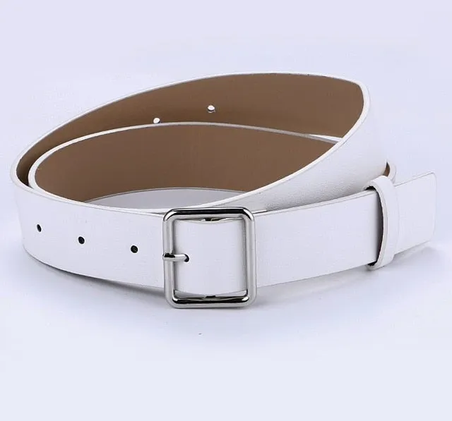 Fashion Simple Circle Pin Gold Buckles Wild  Belt  for women