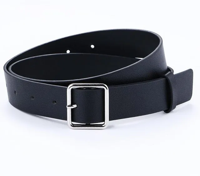 Fashion Simple Circle Pin Gold Buckles Wild  Belt  for women