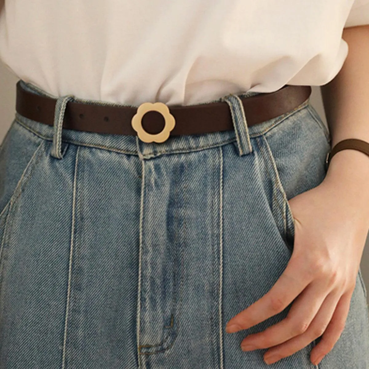 Flower Buckle Aesthetic Belt