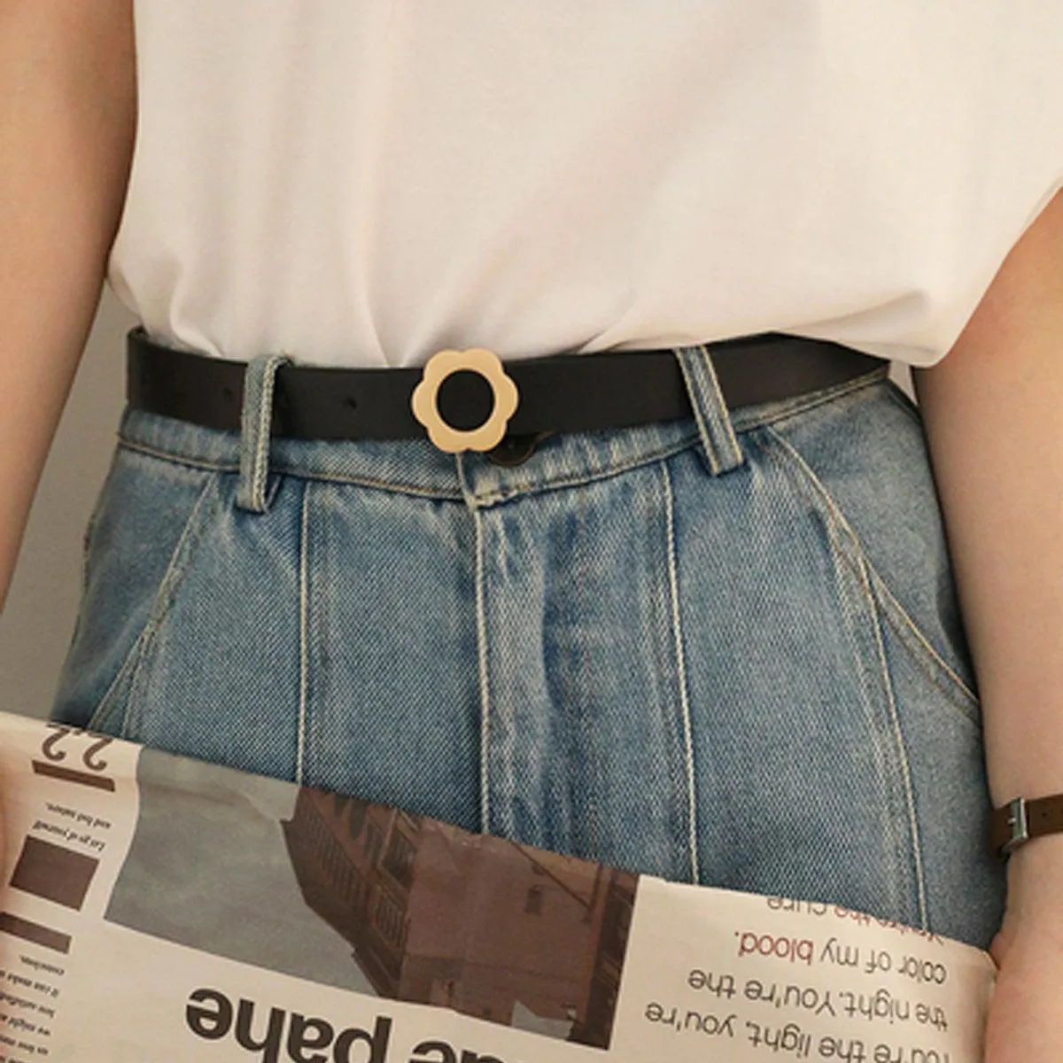 Flower Buckle Aesthetic Belt