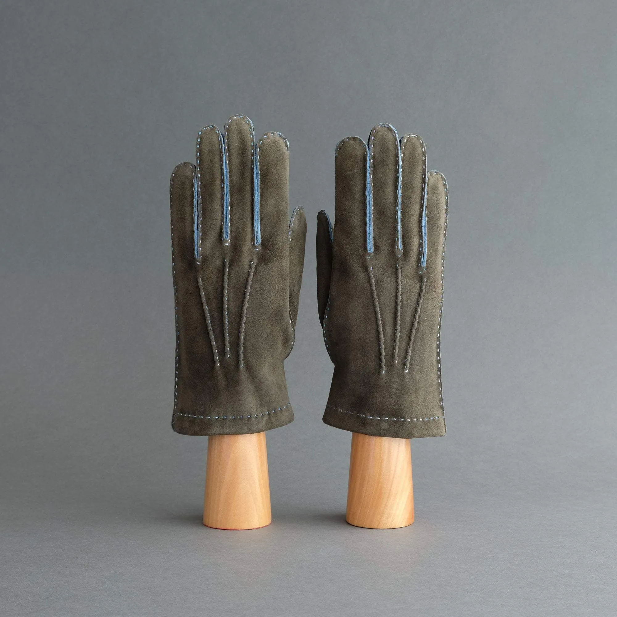 Gentlemen's Gloves from Green/Blue (4) Goatskin Lined with Cashmere