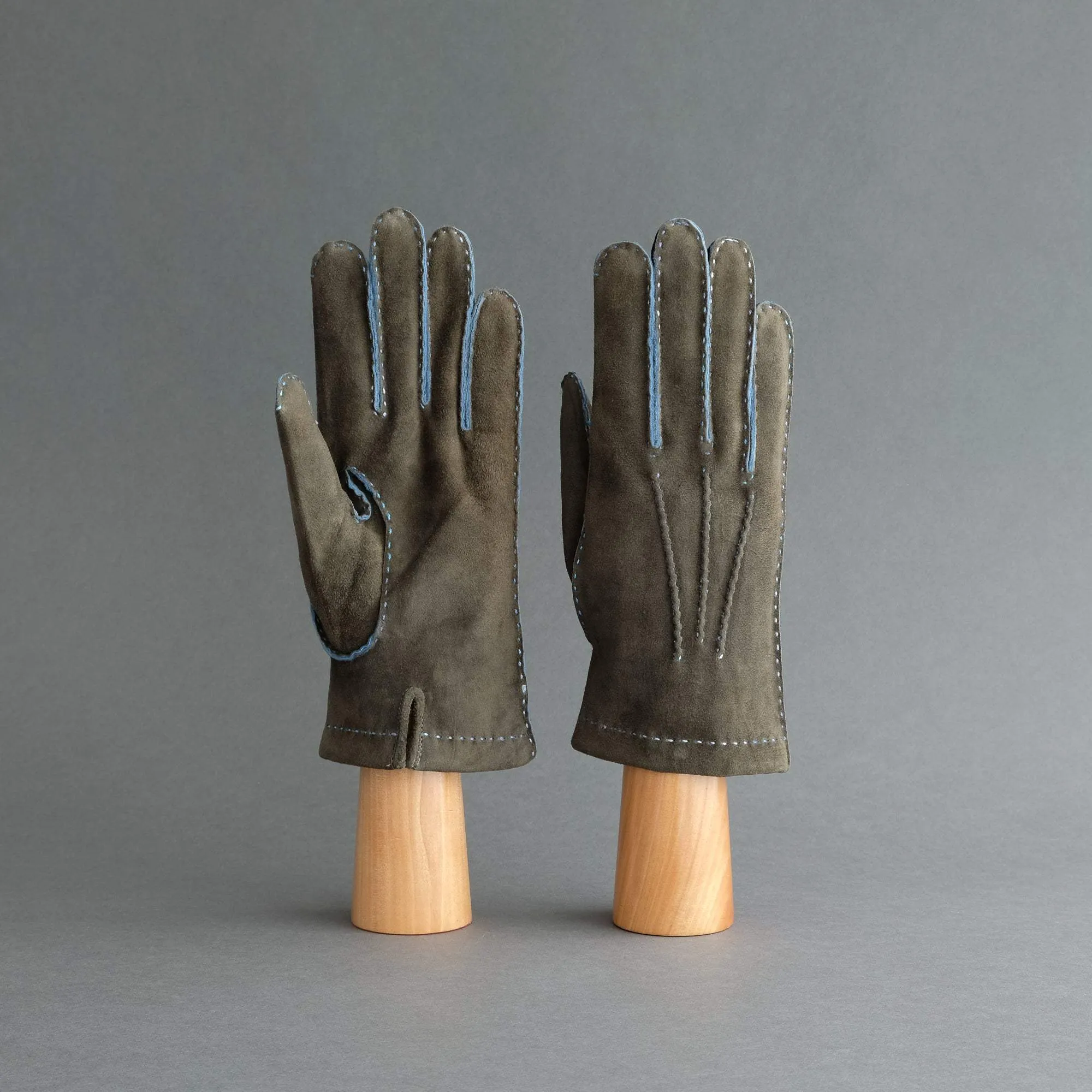 Gentlemen's Gloves from Green/Blue (4) Goatskin Lined with Cashmere