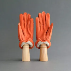 Gentlemen's Gloves from Orange 1100 Calfskin Lined with Cashmere