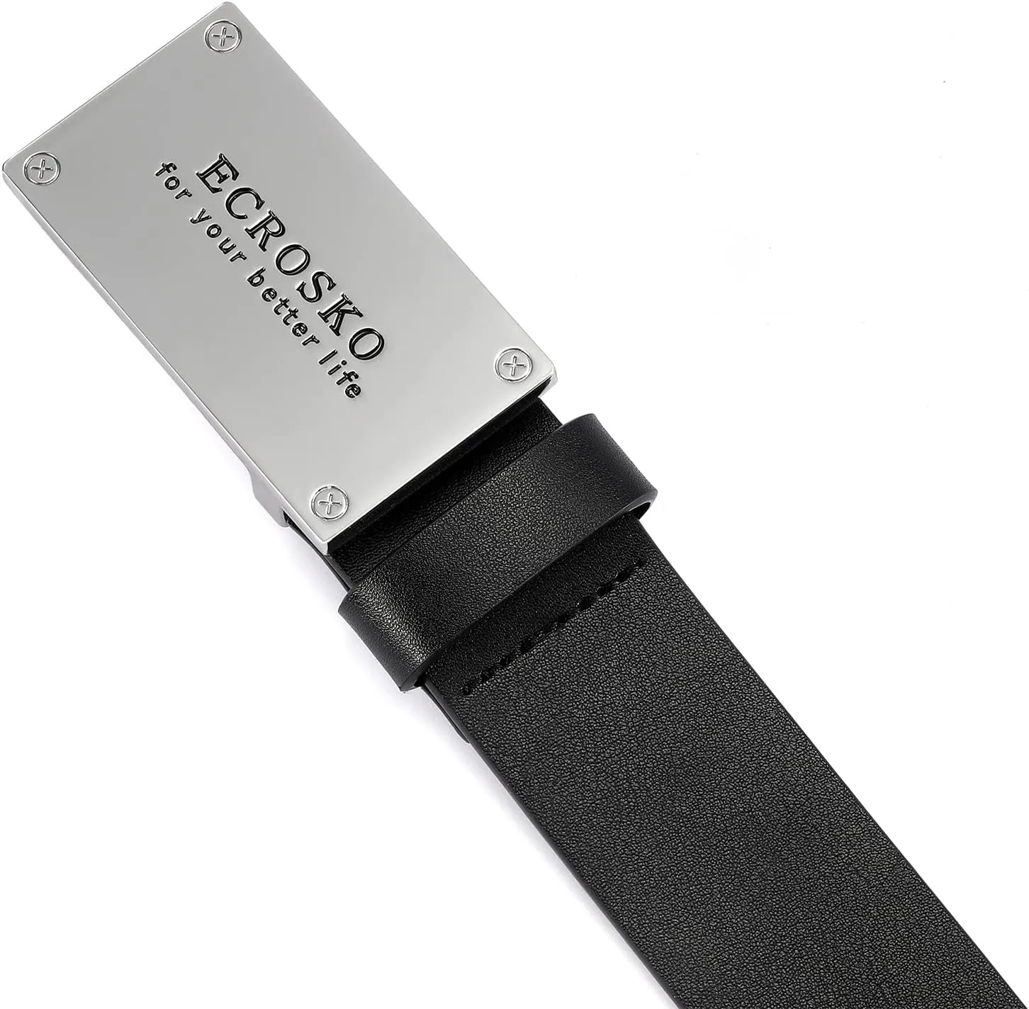 Genuine Leather Dress Belts For Men, Men Belts for Jeans Casual Dress Work Business with Metal Buckle