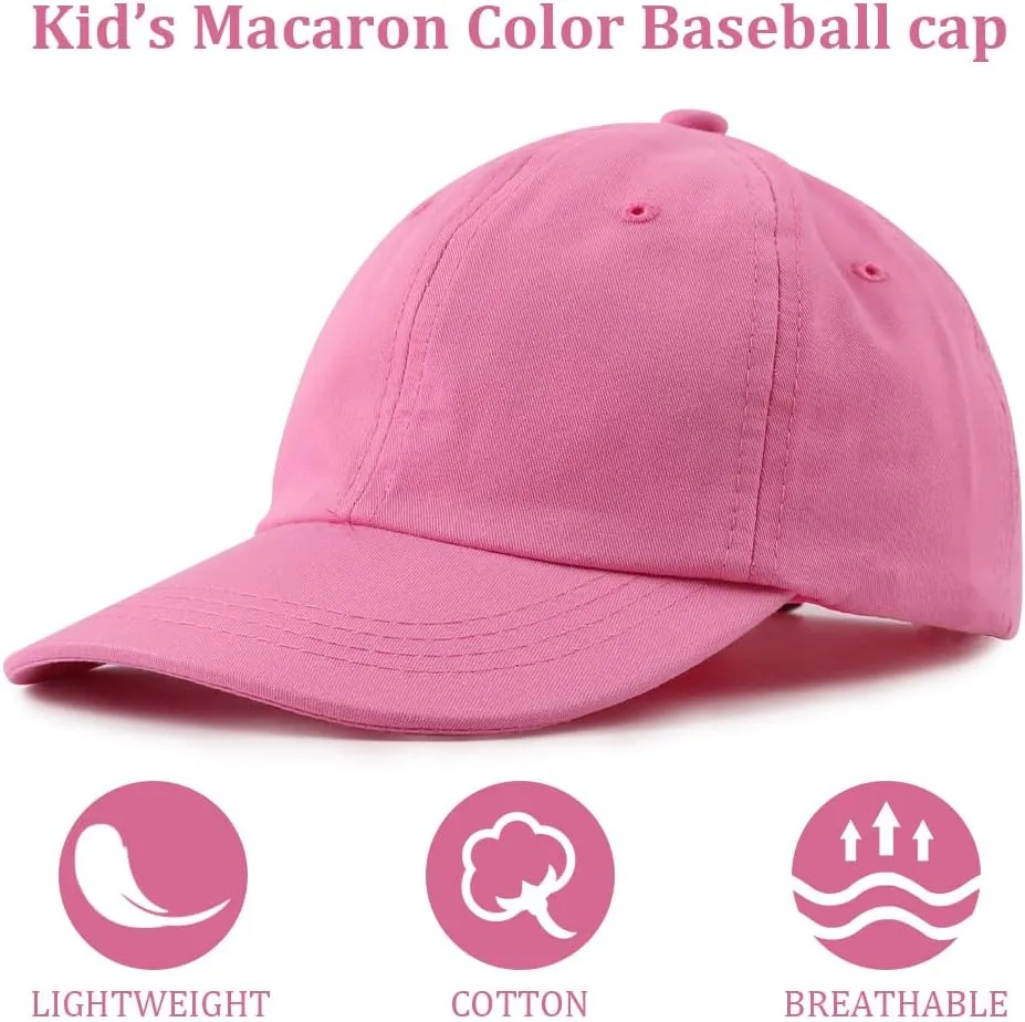 Girls Baseball Cap Kids Cute Sun Hat Adjustable Trucker Hats Toddler Rainbow Floral Ponytail Caps Spring Summer