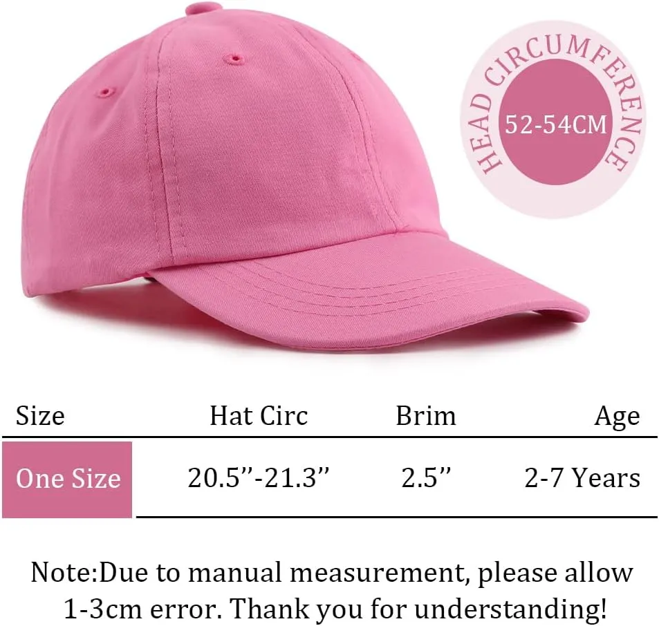 Girls Baseball Cap Kids Cute Sun Hat Adjustable Trucker Hats Toddler Rainbow Floral Ponytail Caps Spring Summer
