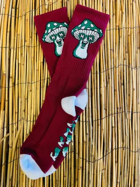 HAPPY HOUR SOCKS MUSHROOM BURGANDY
