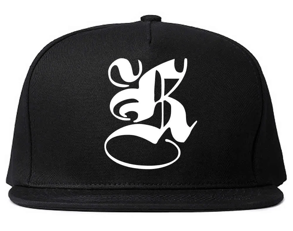 K Gothic Style Font Snapback Hat Cap