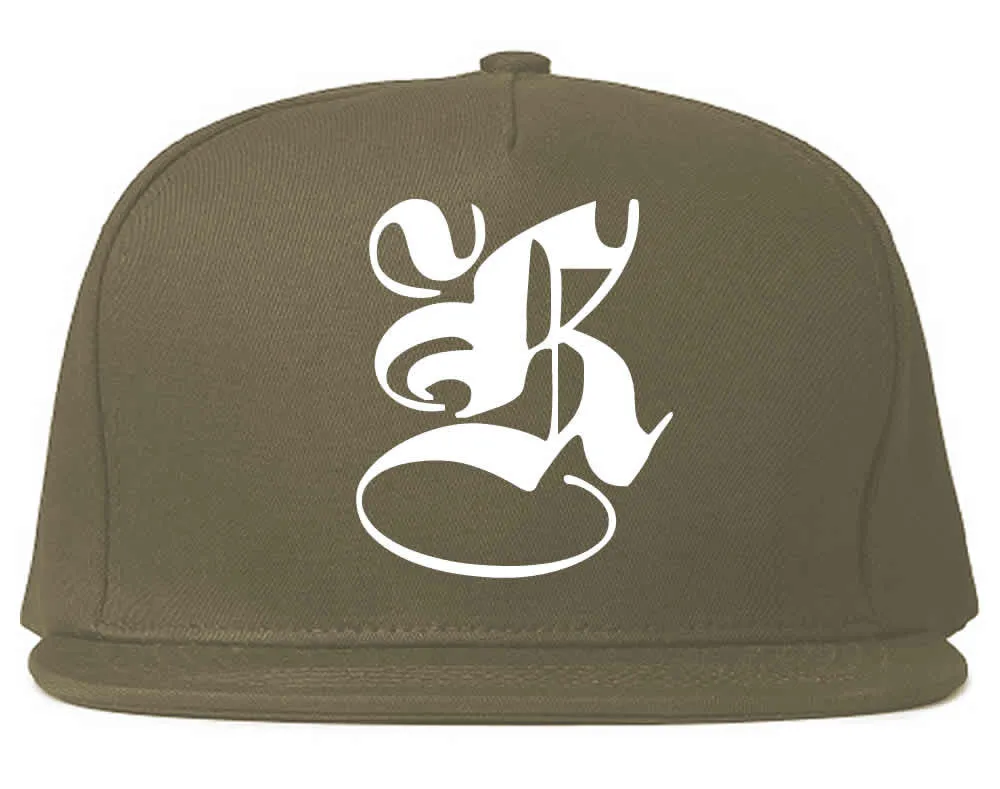 K Gothic Style Font Snapback Hat Cap