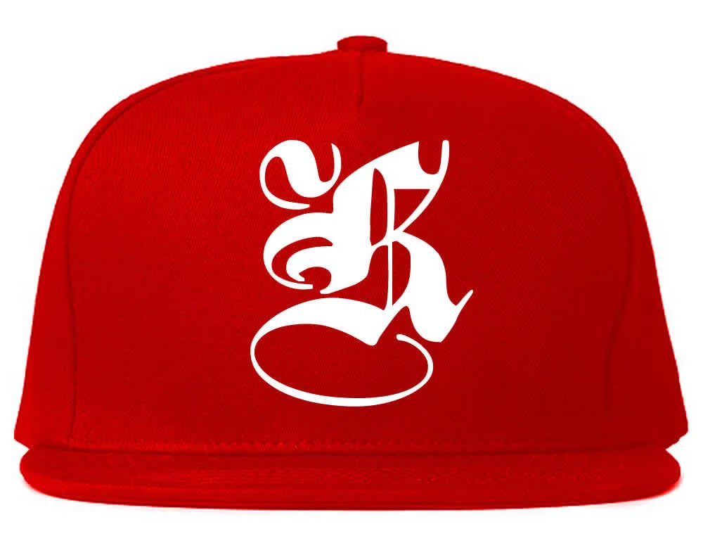 K Gothic Style Font Snapback Hat Cap