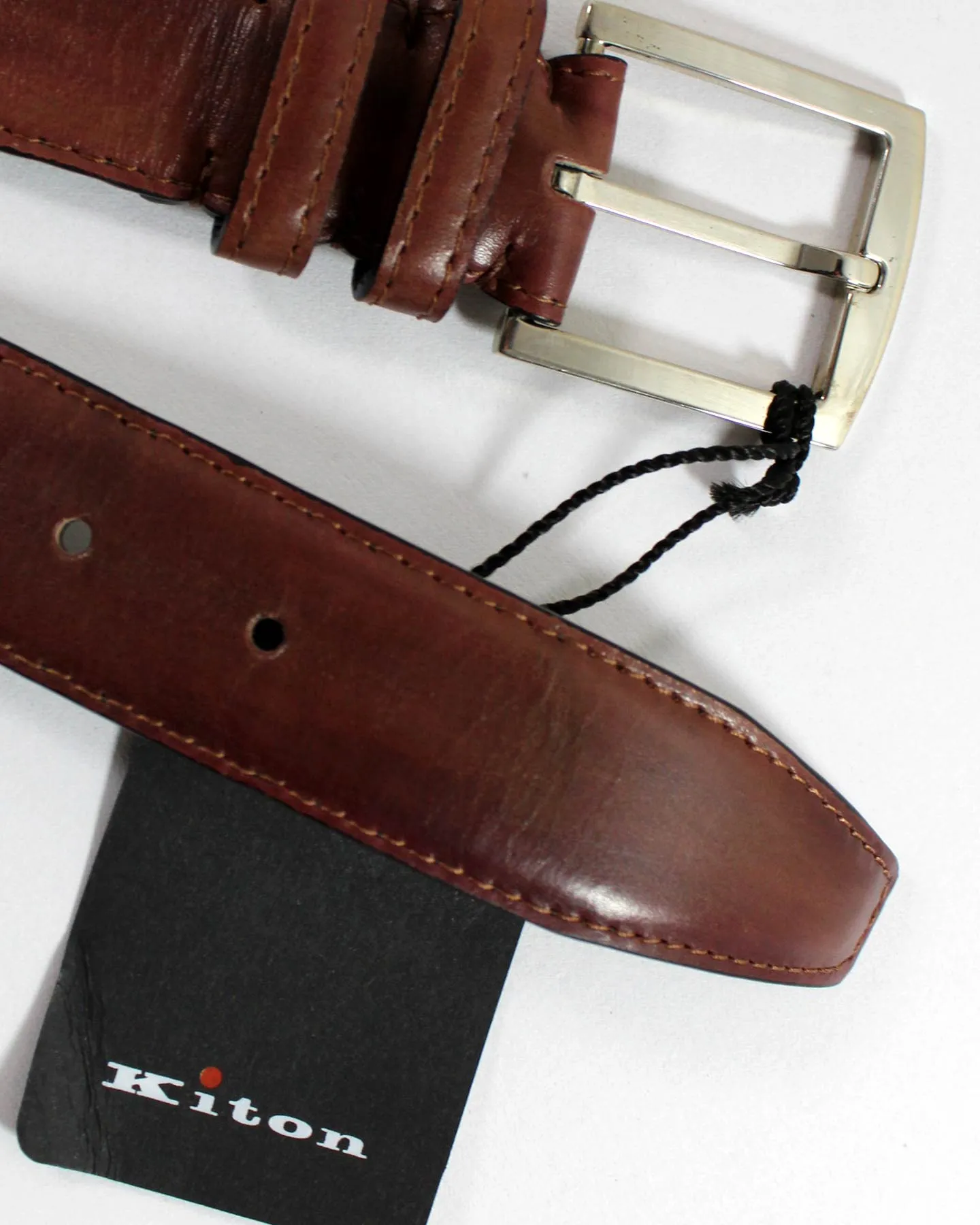 Kiton Belt Brown Smooth Leather 100/ 40