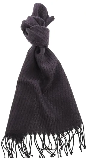 Lanvin Pure Wool Scarf – Elegant Purple Fringed Wrap