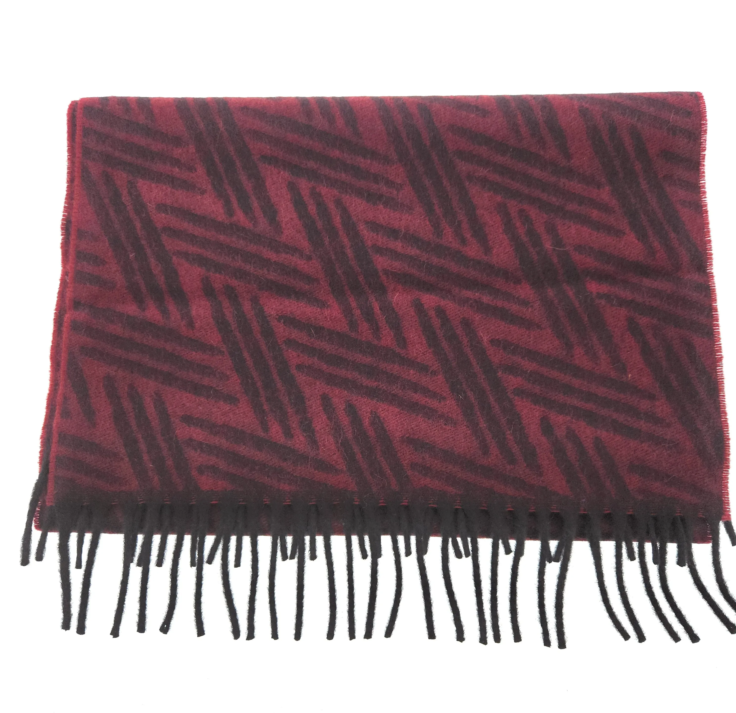 Lanvin Red Rich Burgundy Pure Cashmere Scarf