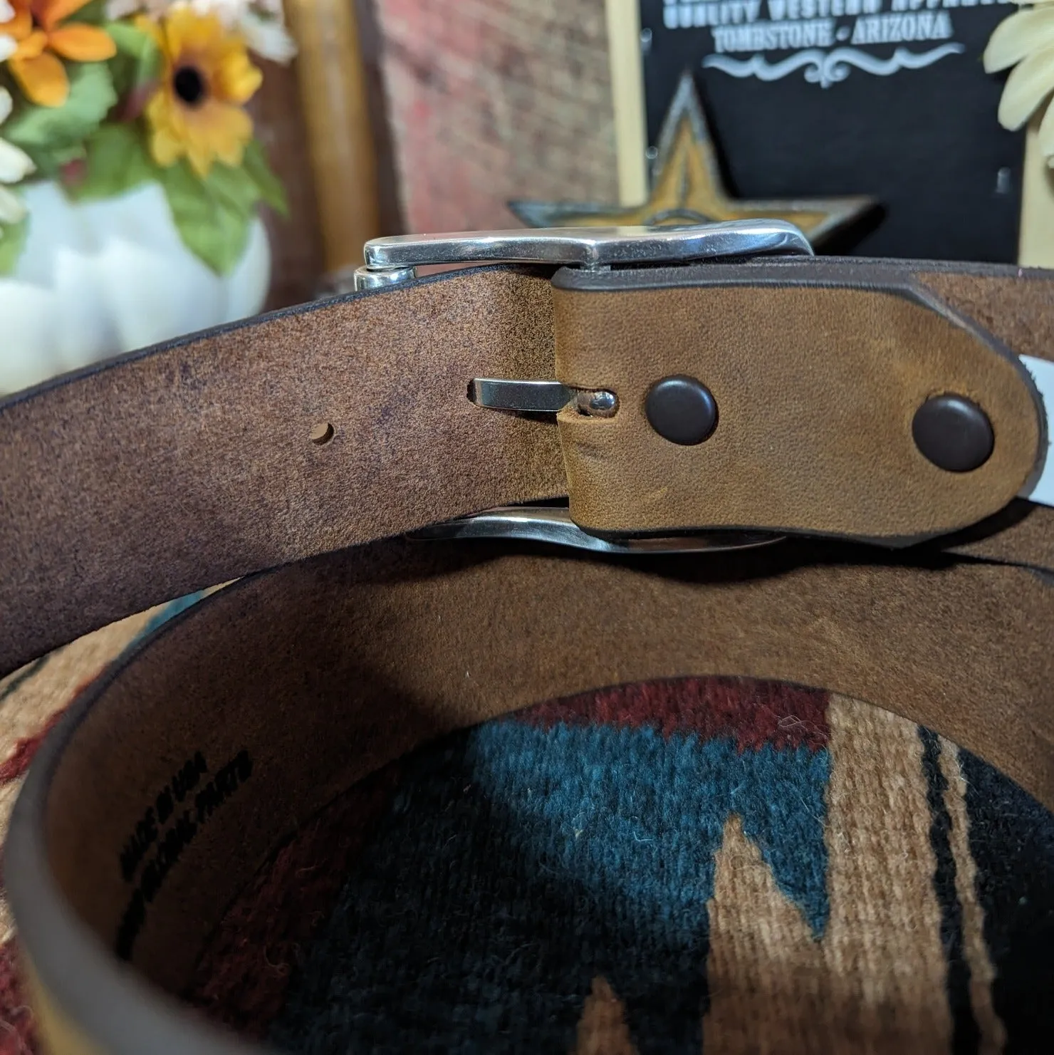 Leather Belt the “Billy Bob” by Tony Lama