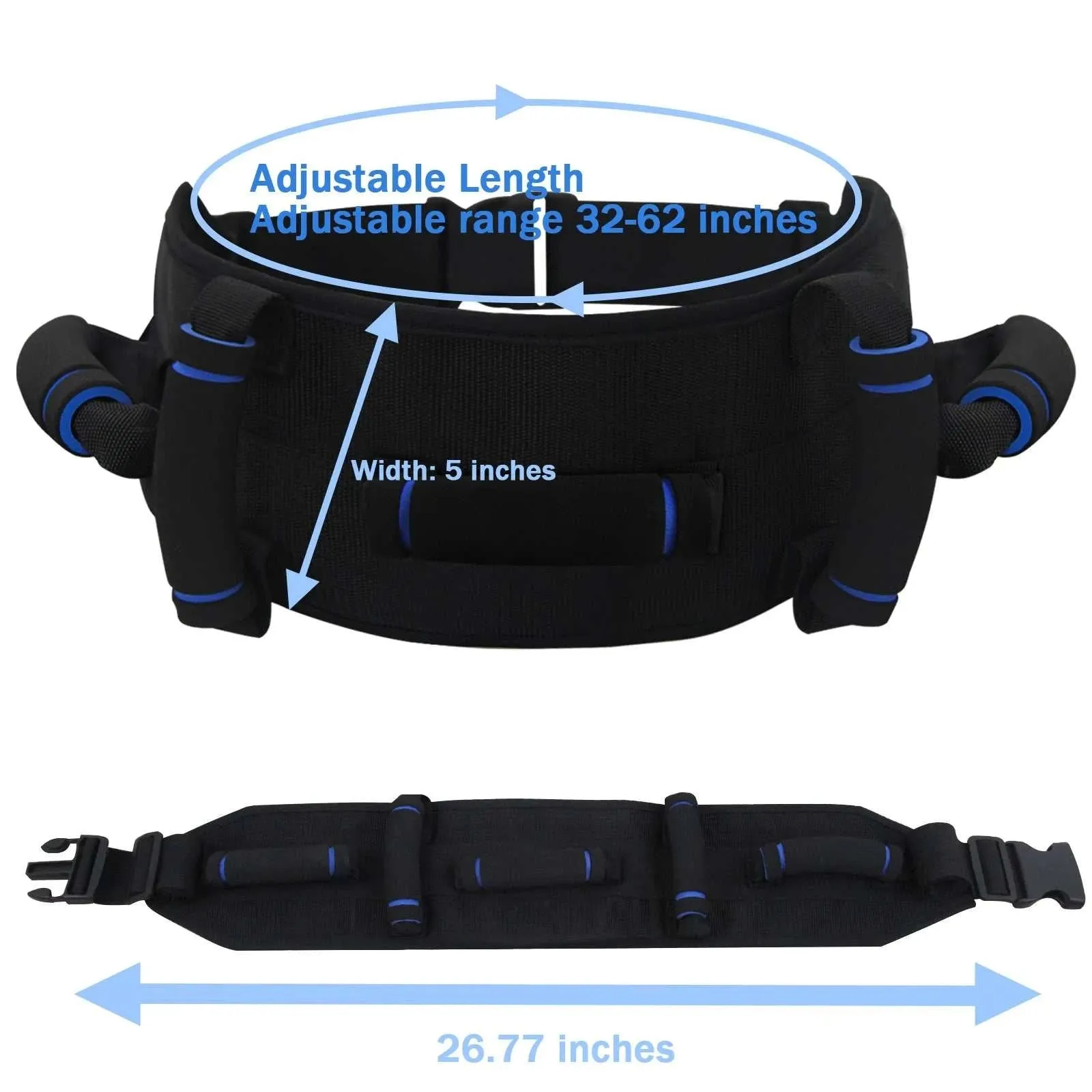 Leetye Mei Transfer Belt for Lift Elderly Gait BeltS With 5 Handles Soft Walk Aid Belts for Seniors