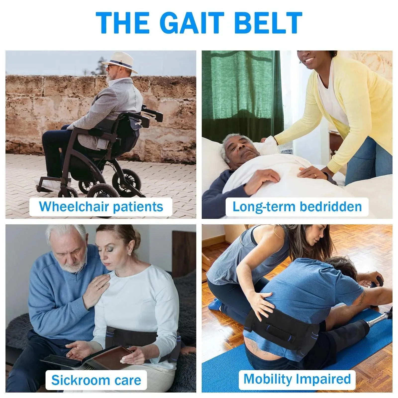 Leetye Mei Transfer Belt for Lift Elderly Gait BeltS With 5 Handles Soft Walk Aid Belts for Seniors