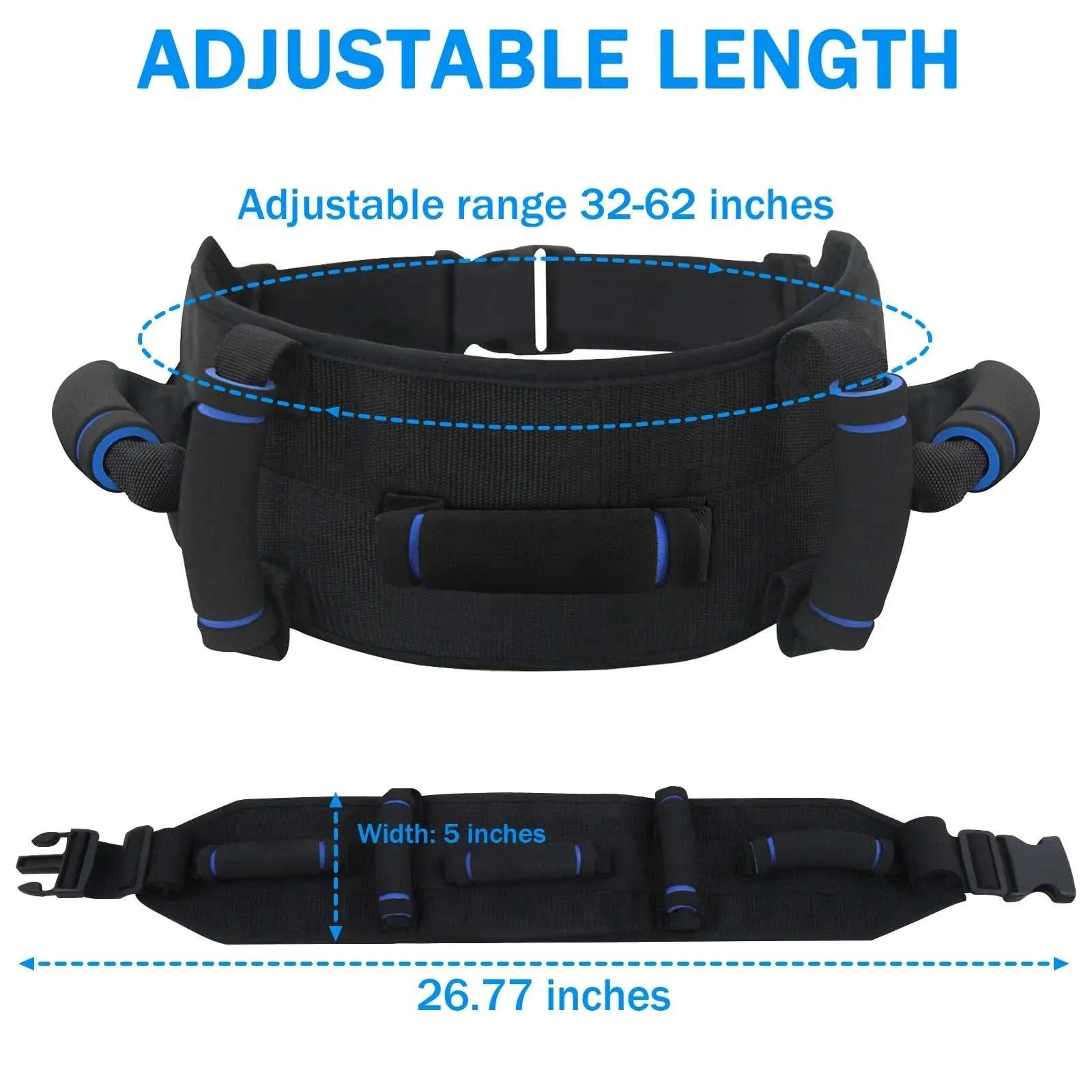 Leetye Mei Transfer Belt for Lift Elderly Gait BeltS With 5 Handles Soft Walk Aid Belts for Seniors
