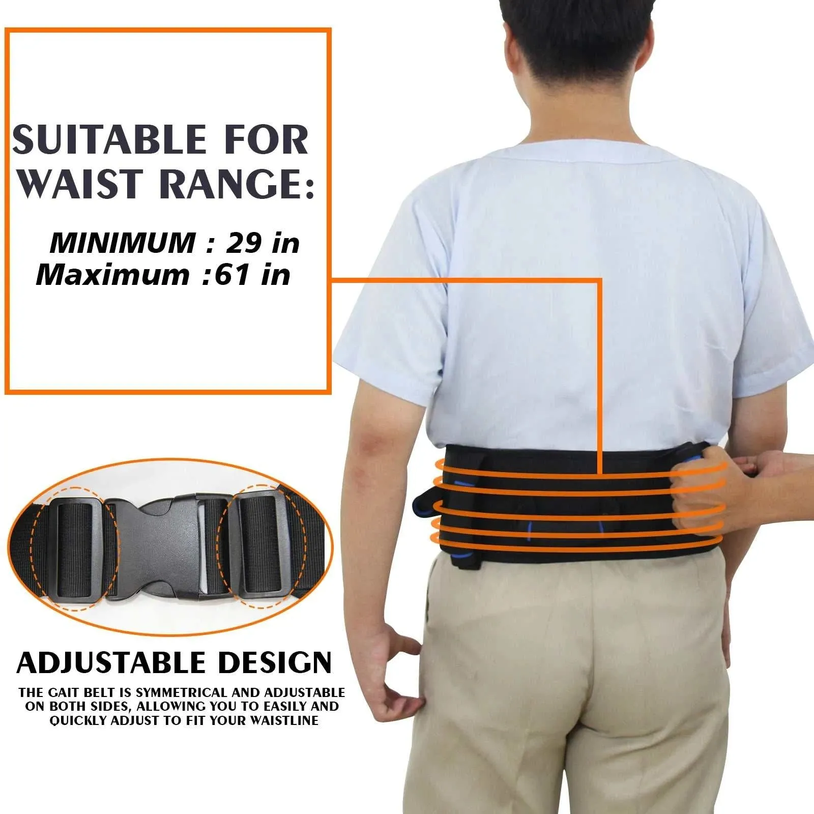 Leetye Mei Transfer Belt for Lift Elderly Gait BeltS With 5 Handles Soft Walk Aid Belts for Seniors