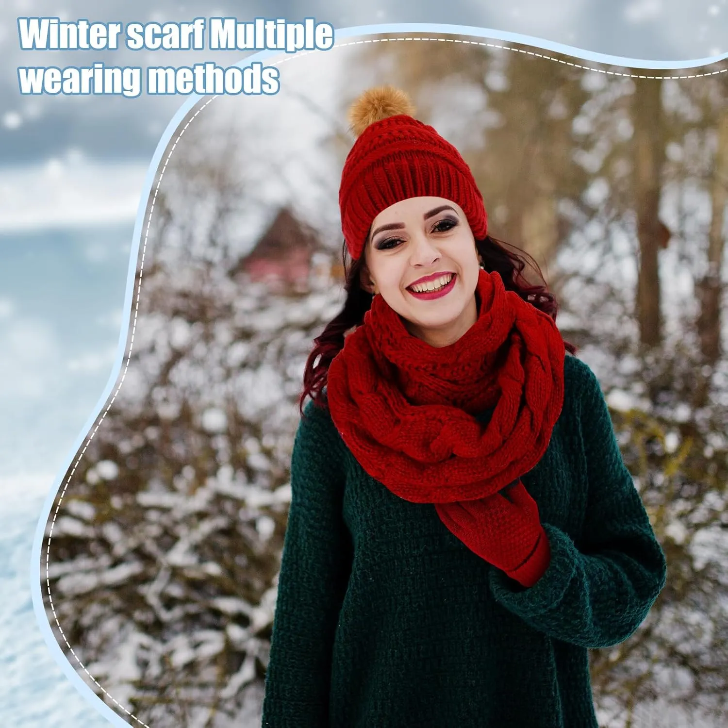 Liitrsh 6 Pcs Winter Beanie Hat Scarf Touchscreen Gloves Ear Warmer Socks Facemask Set for Women Men