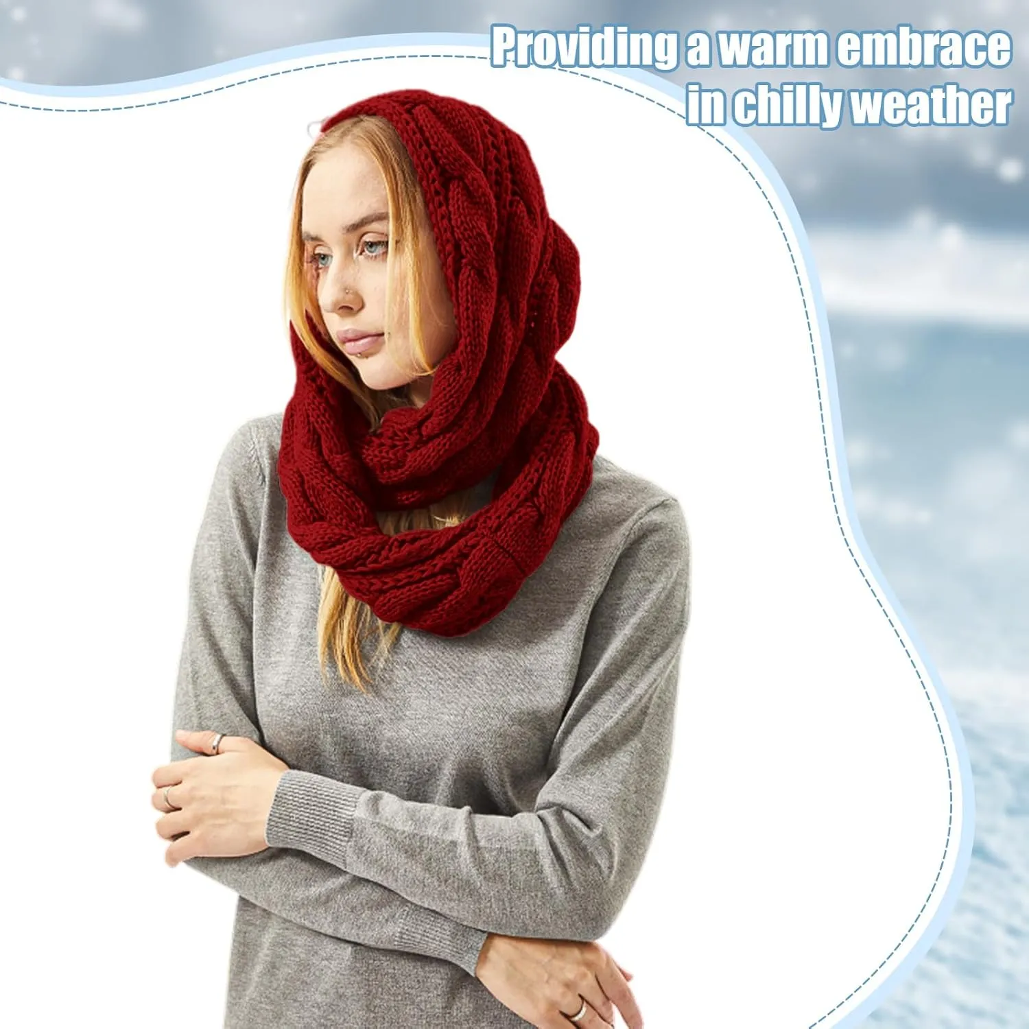 Liitrsh 6 Pcs Winter Beanie Hat Scarf Touchscreen Gloves Ear Warmer Socks Facemask Set for Women Men