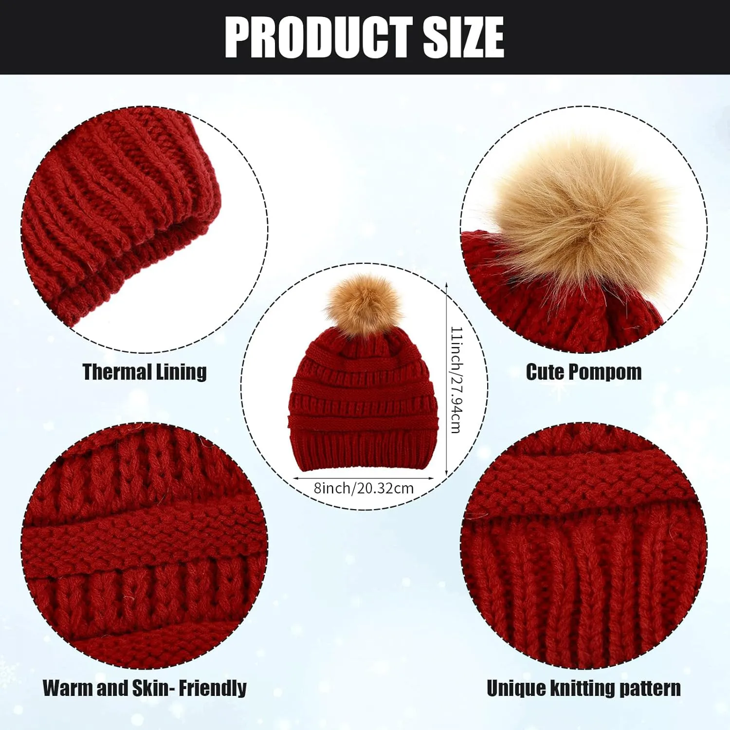 Liitrsh 6 Pcs Winter Beanie Hat Scarf Touchscreen Gloves Ear Warmer Socks Facemask Set for Women Men